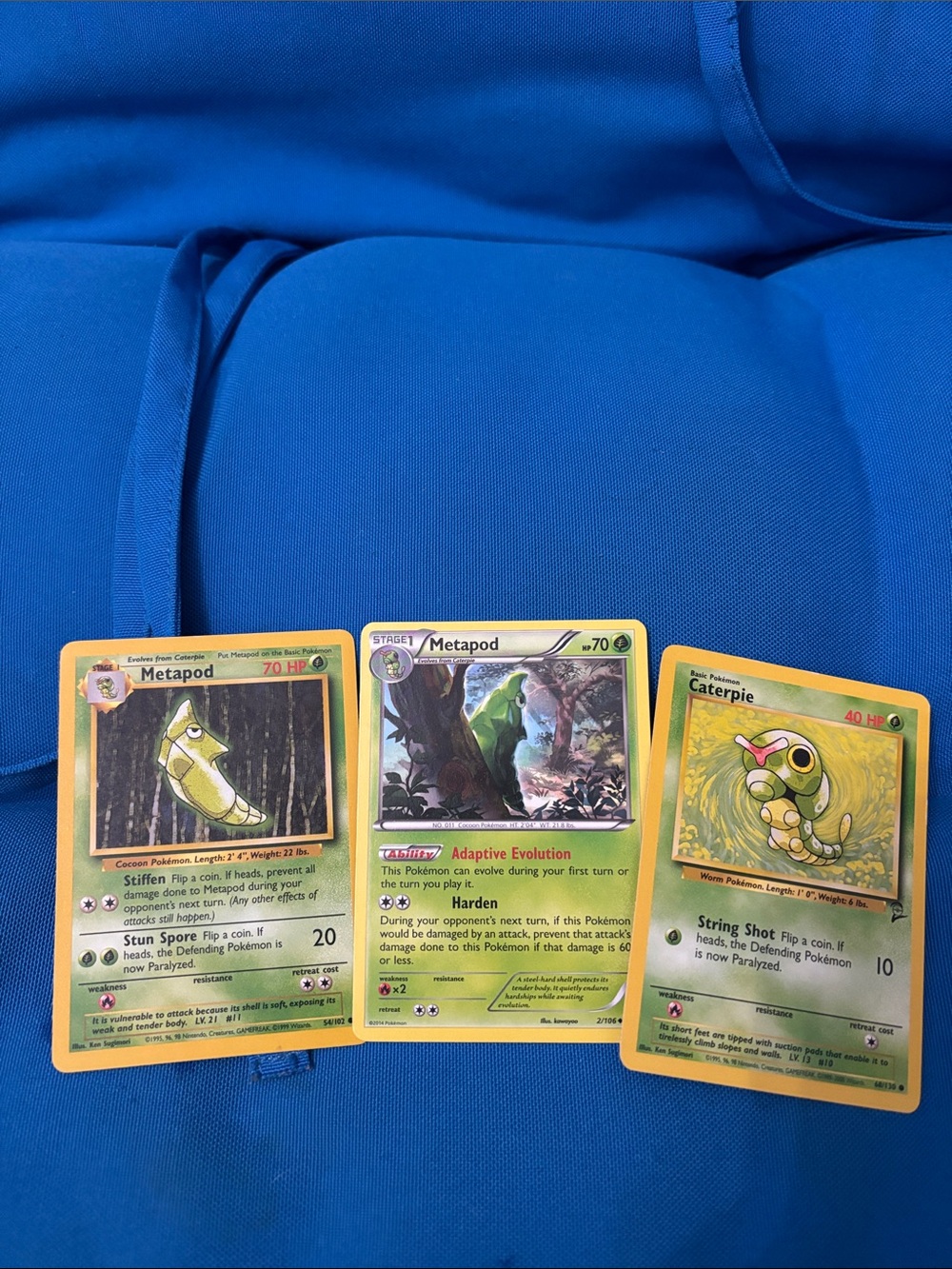 Pokémon Cards Caterpie Metapod HP 40 70 2014 1995,1996, 1998 Grass Type Pokemon